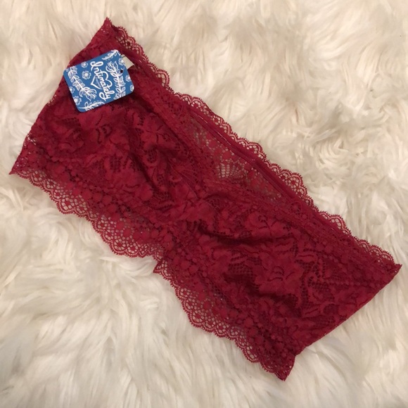 Free people Lacey looks burgundy bandeau NWT  S - Picture 5 of 8